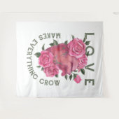 Liefde laat alles groeien – Romantische Bloemenkun Wandkleed (Voorkant (horizontaal))