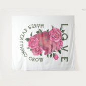 Liefde laat alles groeien – Romantische Bloemenkun Wandkleed (Voorkant (horizontaal))