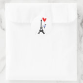 Liefde laat hem vliegen, in Parijs Ronde Sticker (Tas)