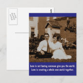 Liefde laat je geen wereld geven... briefkaart (Voorkant / Achterkant)