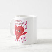"Liefde laat mijn hart zingen!" Zingend Hart Koffiemok (Voorkant links)