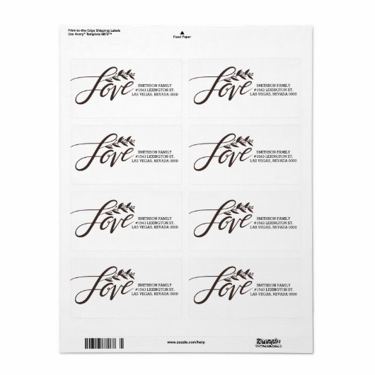 Liefde-label Etiket (Full Sheet)