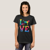 Liefde Labsky Tie Dye Dog Mam Pa T-shirt (Voorkant volledig)