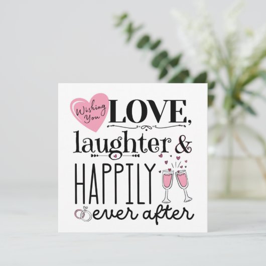 Liefde, lach en blijdschap ooit daarna kaart (Staand voorkant)