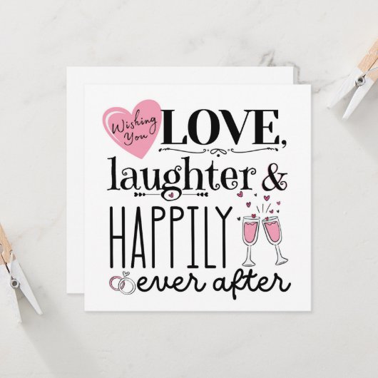 Liefde, lach en blijdschap ooit daarna kaart (Voorkant / Achterkant in situ)