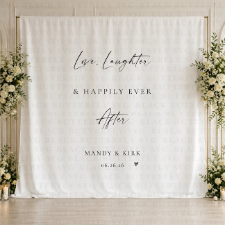 Liefde Lach Gelukkig Trouwhal Background Banner Wandkleed