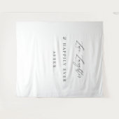 Liefde Lach & Gelukkig Voor Altijd Trouwbanner Wandkleed (Voorkant (horizontaal))