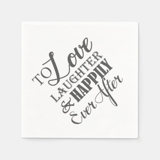 Liefde Lach Gelukkig Voor Altijd Trouwservet Servet (Voorkant)