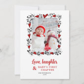 Liefde Lach Hart Vakanties Baby Aankondiging (Voorkant)