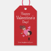 Liefde Lach Je Romantische Valentijnsdag Cadeaubij Cadeaulabel (Voorkant)