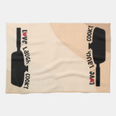 "Liefde, lach, kook!" Keuken theedoek (Horizontaal)