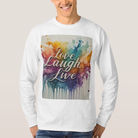 Liefde, lach, leef t-shirt (Voorkant)