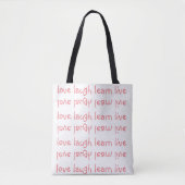 Liefde Lach Leer live ondersteboven Canvas tas (Voorkant)
