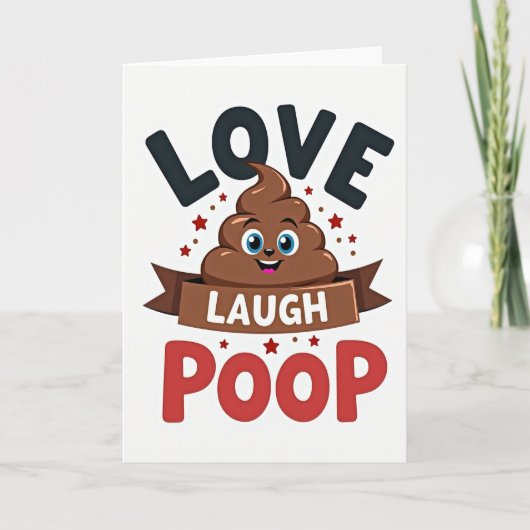 Liefde Lach Poep Emoji Grappige Kaart (Voorkant)