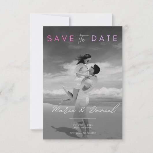 Liefde, Lach & Voor Altijd Save The Date Kaart (Voorkant)