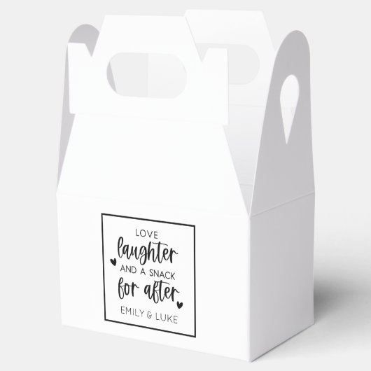 Liefde Lachen Bruiloft Midnight Snack Bedankdoosjes (Geopend)