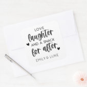 Liefde Lachen Bruiloft Snack Bag Custom Sticker (Envelop)