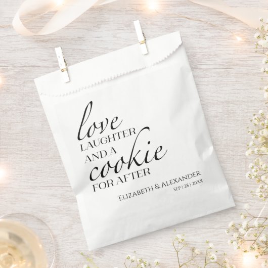 Liefde Lachen en een Koekje voor Na | Bruiloft Bedankzakje (Geknipt)