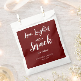 Liefde. Lachen en een snack Wedding Favor Bag Bedankzakje