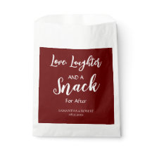 Liefde. Lachen en een snack Wedding Favor Bag