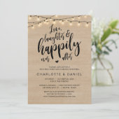 Liefde, Lachen en Gelukkig Ever Na, Bruiloft Kaart (Staand voorkant)