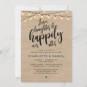 Liefde, Lachen en Gelukkig Ever Na, Bruiloft Kaart (Voorkant)