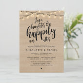 Liefde, Lachen en Gelukkig Ever Na, Bruiloft Kaart (Staand voorkant)