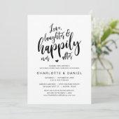 Liefde, Lachen en Gelukkig Ever Na, Bruiloft Kaart (Staand voorkant)