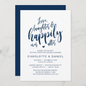Liefde, Lachen en Gelukkig Ever Na, Bruiloft Kaart (Voorkant / Achterkant)