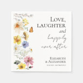 Liefde, lachen, en gelukkig ooit na bruiloft servet (Voorkant)