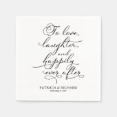 Liefde, lachen, en gelukkig ooit na bruiloft servet (Voorkant)