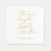 Liefde, lachen, en gelukkig ooit na bruiloft servet (Voorkant)