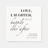 Liefde, lachen, en gelukkig ooit na bruiloft servet (Voorkant)