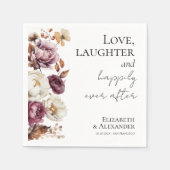 Liefde, lachen, en gelukkig ooit na bruiloft servet (Voorkant)