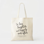 Liefde, lachen en gelukkig ooit na het huwelijk. tote bag (Voorkant)