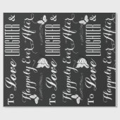 'Liefde, lachen en gelukkig ook na' bruiloft Cadeaupapier (Vlak)