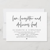 Liefde, Lachen en Heerlijk Eten Elopement Brunch Kaart (Voorkant)
