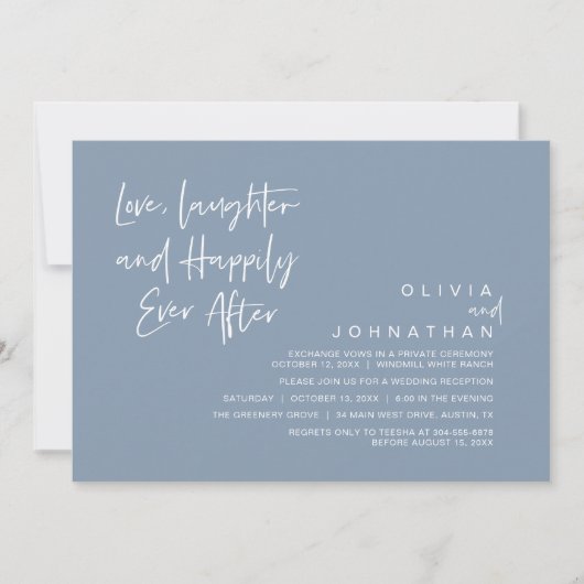 Liefde, lachen en nog lang en gelukkig, modern kaart (Voorkant)