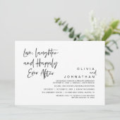 Liefde, lachen en nog lang en gelukkig, modern kaart (Staand voorkant)