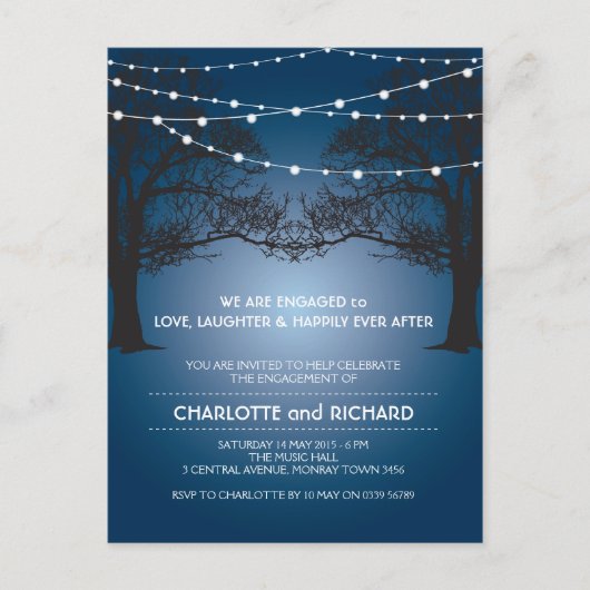 Liefde, lachen en nog lang en gelukkig na het verl uitnodiging briefkaart (Voorkant)