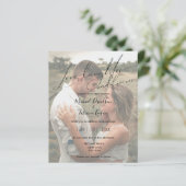 Liefde lachen en voor altijd trouwfoto Uitnodiging (Staand voorkant)