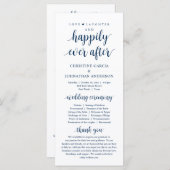 Liefde lachen, gelukkig ooit daarna, Wedding Cerem Programmakaart (Voorkant / Achterkant)