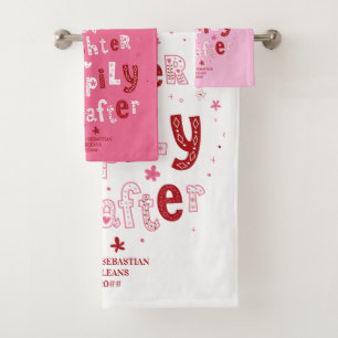 Liefde Lachen Gelukkig Ooit Gepersonaliseerde Brui Bad Handdoek