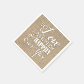 Liefde Lachen Gelukkig Ooit Na Burlap Bruiloft Servetten (Hoek)