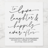 Liefde Lachen & Gelukkig Ooit Na Wijn Labels Wijn Etiket (Enkel label)