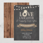 Liefde lachen gelukkig tot het einde uitnodiging (Voorkant / Achterkant)