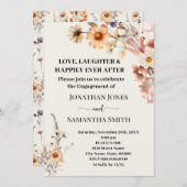 Liefde Lachen Gelukkig Verloving Herfst Wildbloeme Kaart (Voorkant / Achterkant)