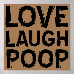Liefde Lachen Poep Grappige Poster Bord Quotes Spr