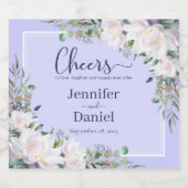 Liefde Lachen Roze Pioen Lavendel Bruiloft Toast Sparkling Wijnetiket (Enkel label)