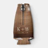 Liefde Lachen Schuur Hout Mason Jar Trouwgunst Flesjeskoeler (Achterkant)